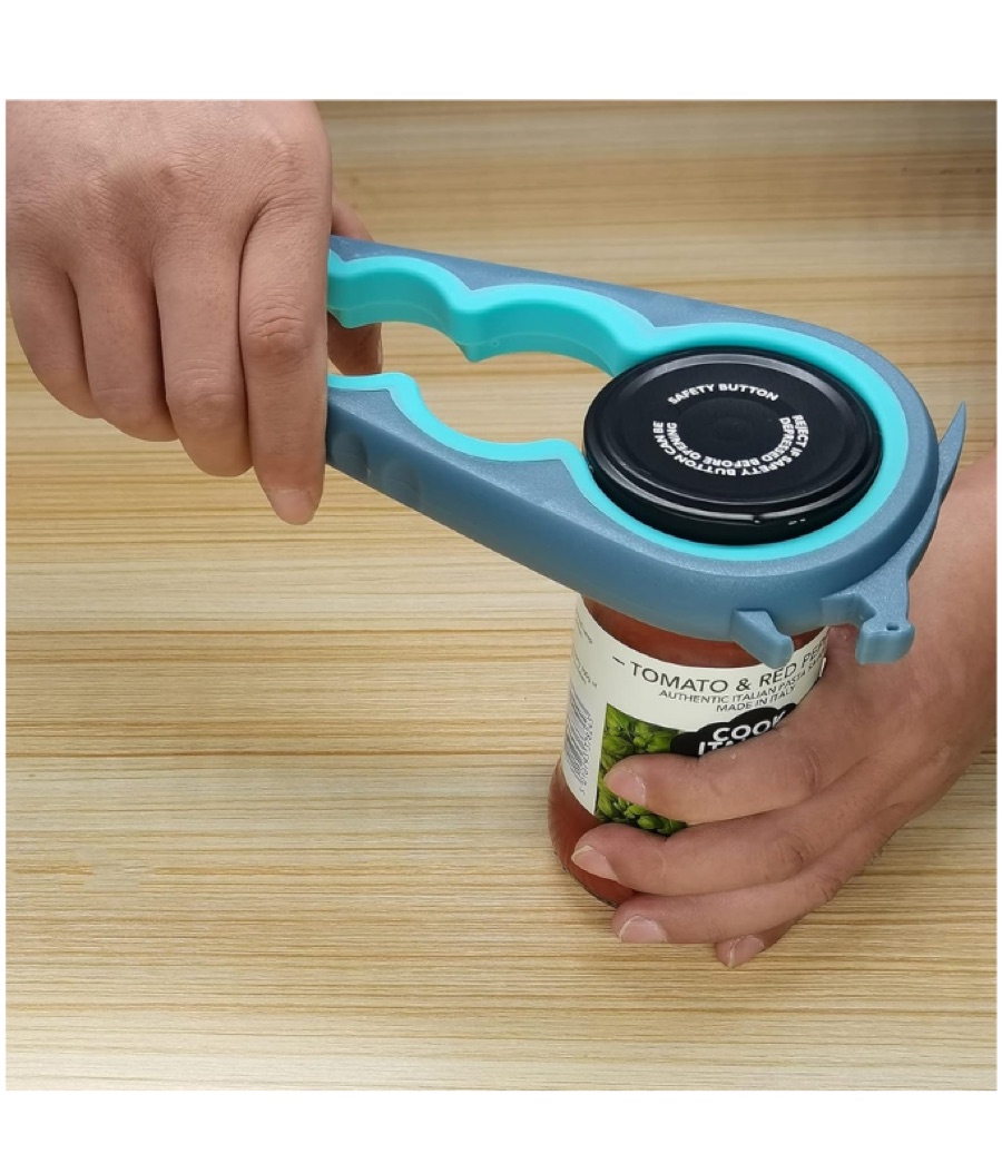 A hand using a built-up foam grip aid to hold an everyday tool steady.