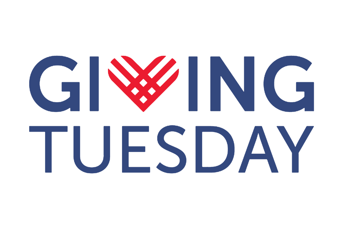 The Giving Tuesday logo, a heart formed from lines, set in bold type on a white background.