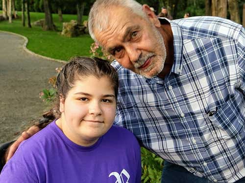 Grace with her grandfather.