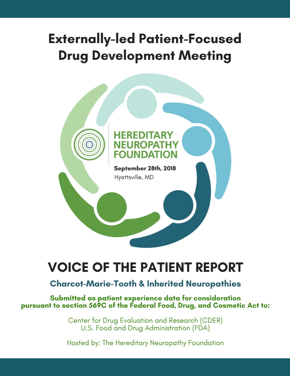 Front cover of the Voice of the Patient report for Charcot-Marie-Tooth and inherited neuropathies